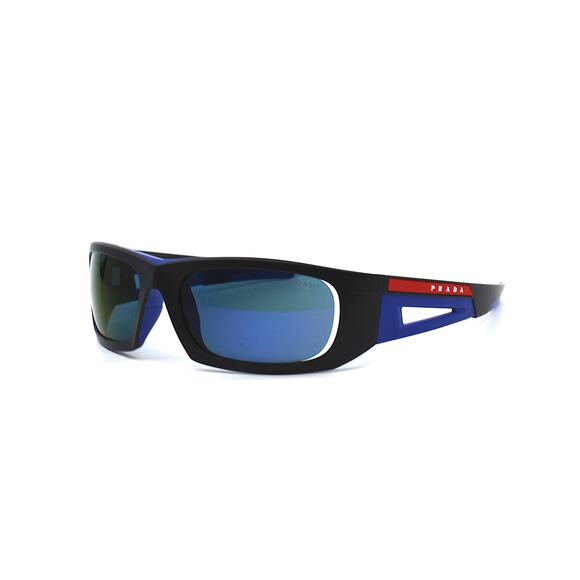 Prada Other - PRADA PS 02YS MATTE BLACK BLUE MIRROR VIOLET AUTHENTIC SUNGLASSES